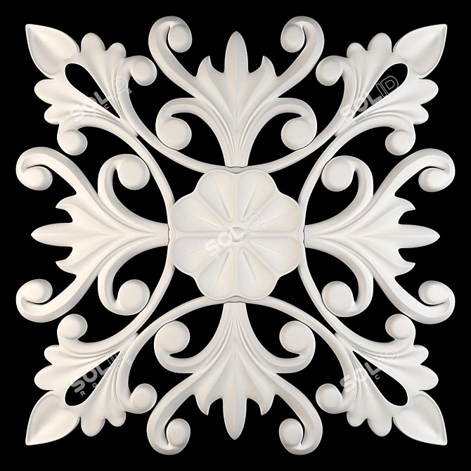 Elegant Wall Rosettes for Decor 3D model image 4