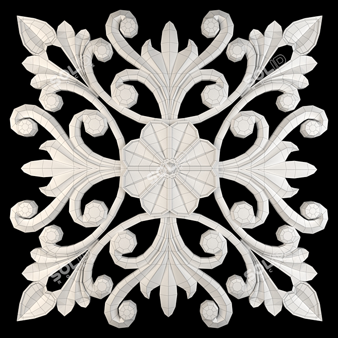 Elegant Wall Rosettes for Decor 3D model image 5