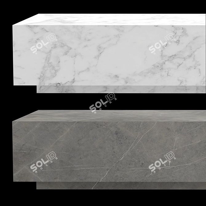 Sleek Marble Plinth Coffee Table 3D model image 2