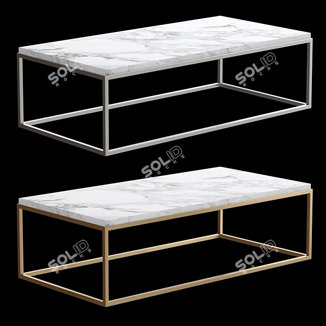 Elegant Nicolas Marble Coffee Table 3D model image 1