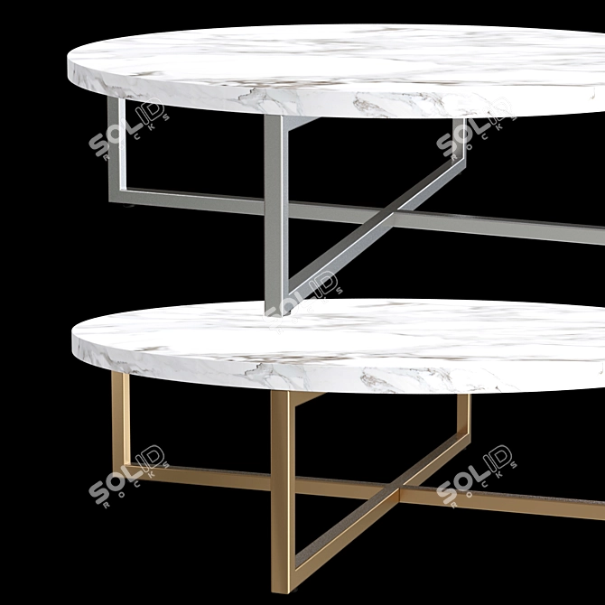 Sleek Torano Round Coffee Table 3D model image 2
