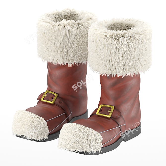 Festive Santa Claus Boots 3D model image 3