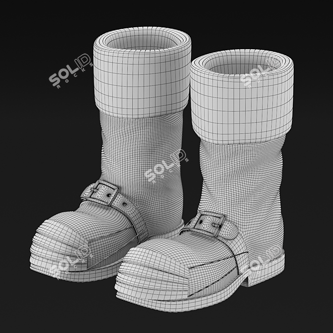 Festive Santa Claus Boots 3D model image 4