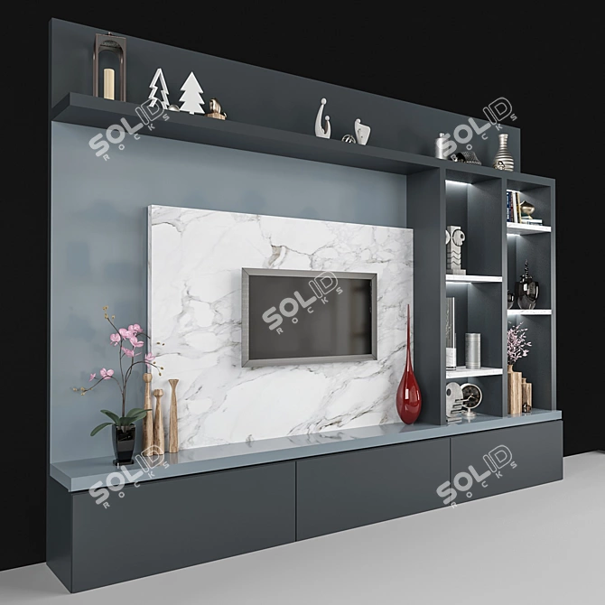 Versatile TV Wall Unit 3D model image 2