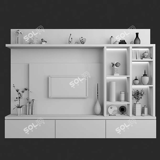 Versatile TV Wall Unit 3D model image 5