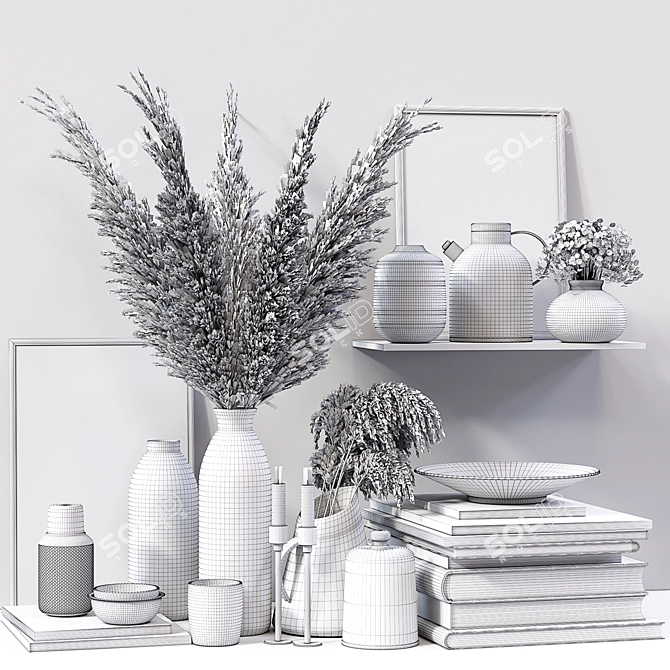 Elegant Home Decor Set 3D model image 5