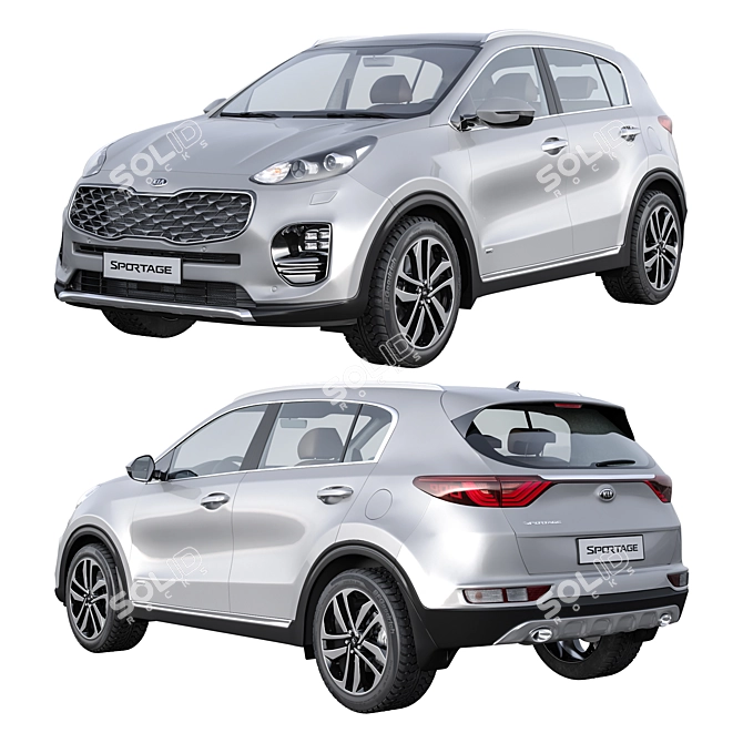 High-Polygon Kia Sportage 2020: Detailed Model for Renders! 3D model image 1