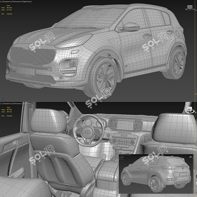 High-Polygon Kia Sportage 2020: Detailed Model for Renders! 3D model image 5