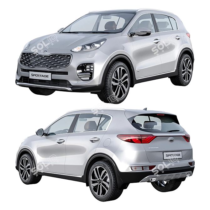 High-Polygon Kia Sportage 2020: Detailed Model for Renders! 3D model image 8