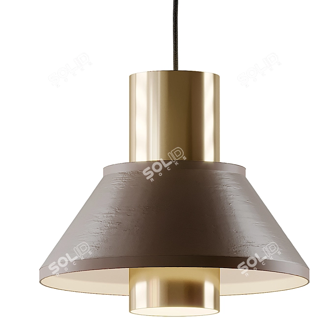 Vintage Brass Life Pendant by Jo Hammerborg. 3D model image 3