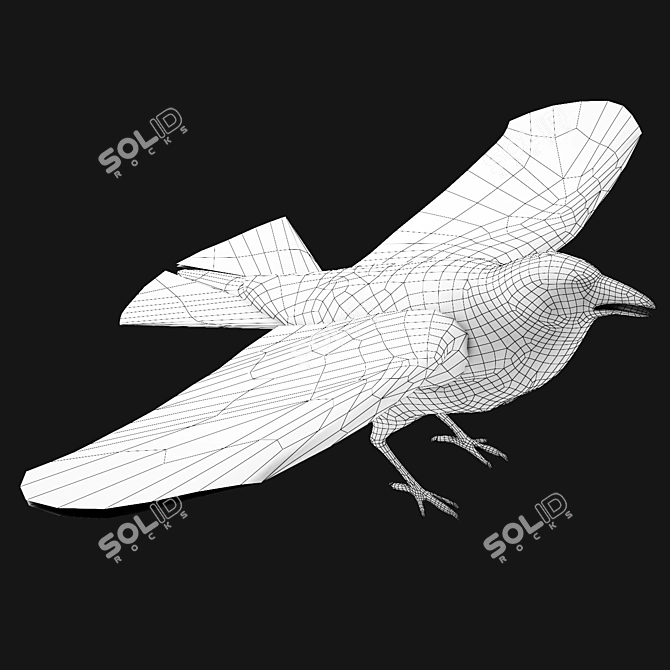 Eco-Friendly Crow Sculpture 3D model image 3