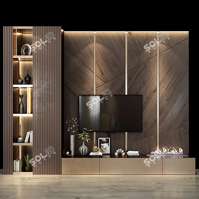 Stylish TV Shelf with Sleek Design 3D model image 1