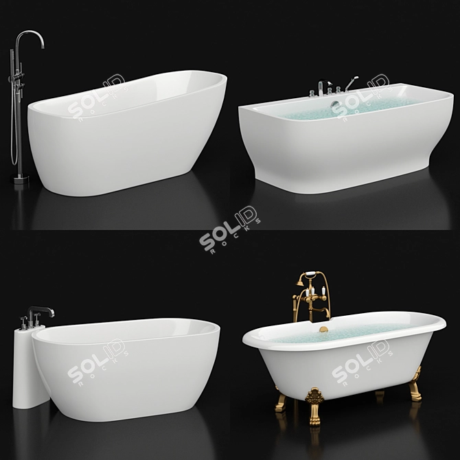 Luxury Bath Set by BelBagno 3D model image 1