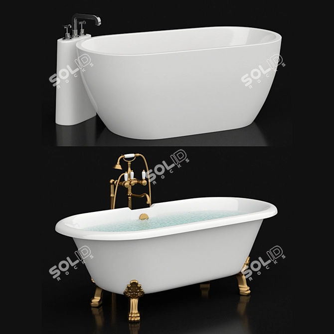 Luxury Bath Set by BelBagno 3D model image 2