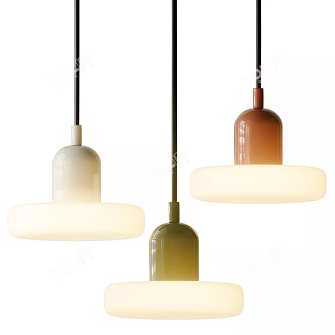 Minimalist Puck Pendant Light 3D model image 1