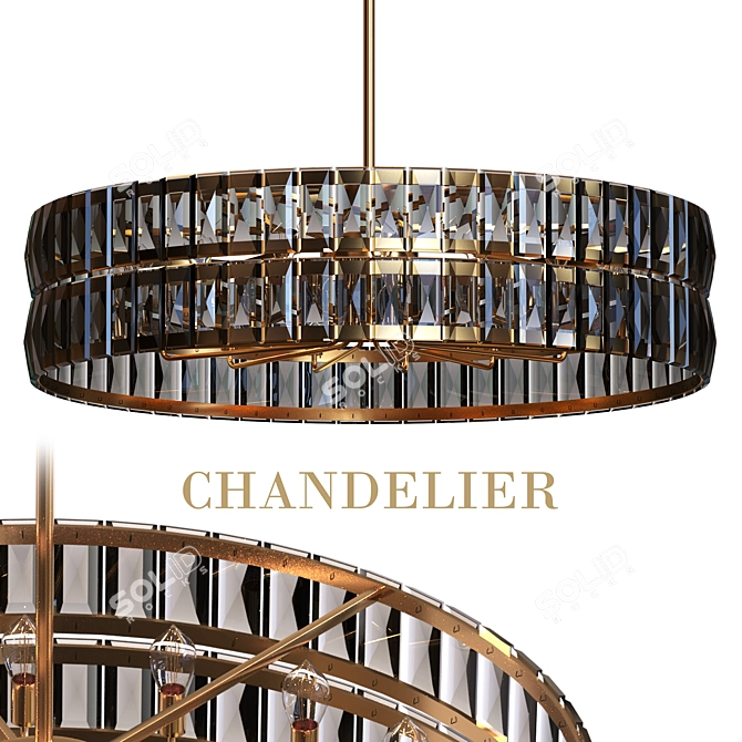 Title: Glamour Crystal Chandelier 3D model image 1