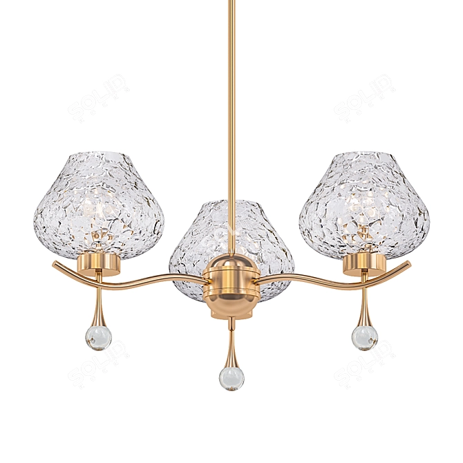 Glistening Glass Cluster Chandelier 3D model image 1