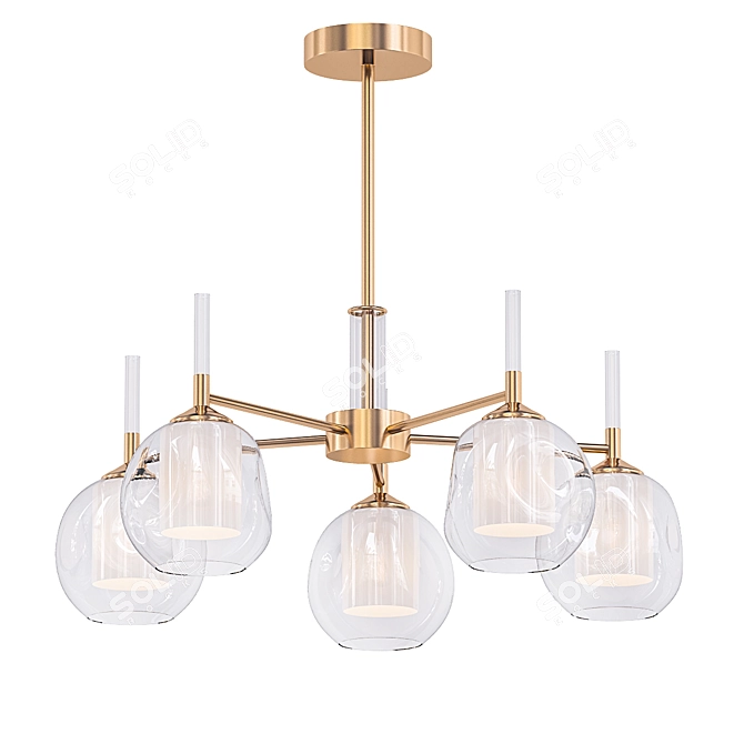 Bronze Cracked Glass Chandelier 3D model image 1