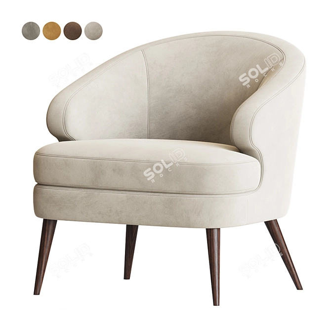 Luxdeco Xangai Velvet Armchair 3D model image 4