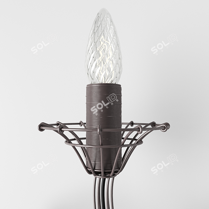 Elegant Wire Chandelier Wall Light 3D model image 4