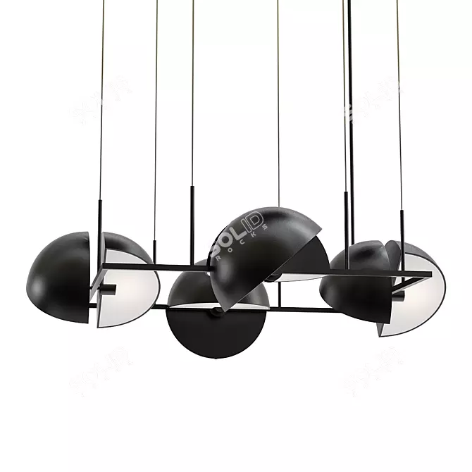 Sleek Trapeze Pendant Light 3D model image 1