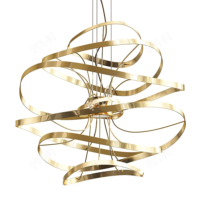 Elegant Corbett Calligraphy LED Chandelier 3D model image 1