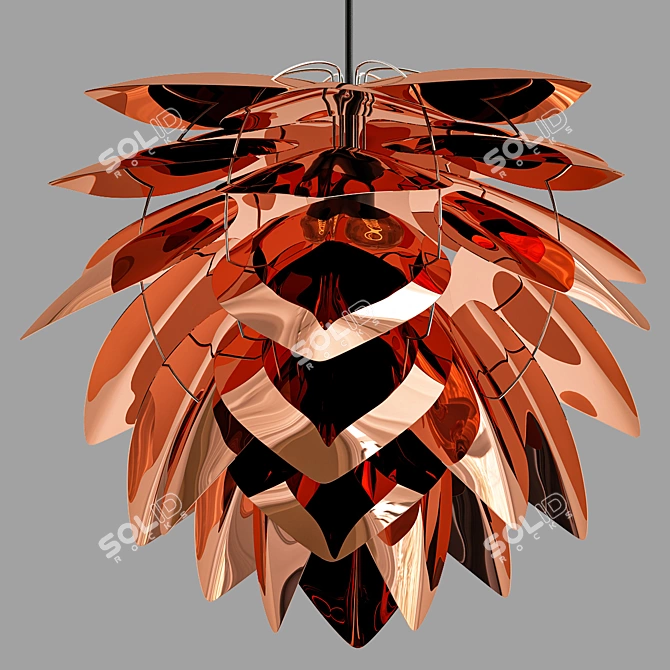 Pine Cone Copper Pendant 3D model image 1