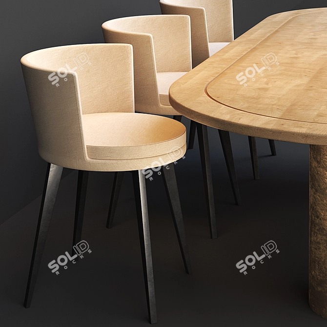 Elegant Dining Set - Modern Design 3D model image 2