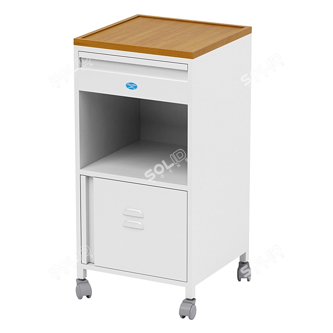 Versatile Hospital Bed Side Locker 3D model image 2