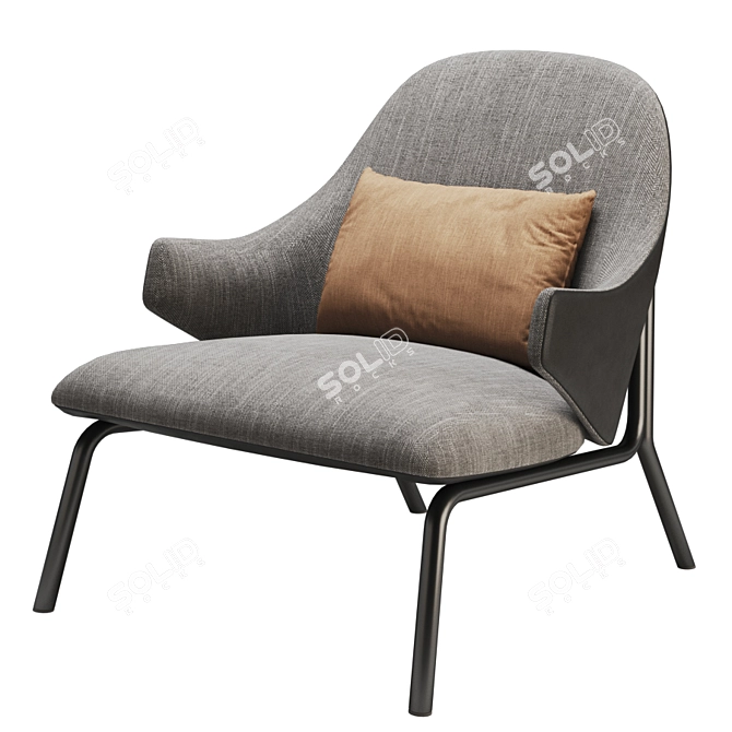 Elegant Diva Lounge Armchair 3D model image 1