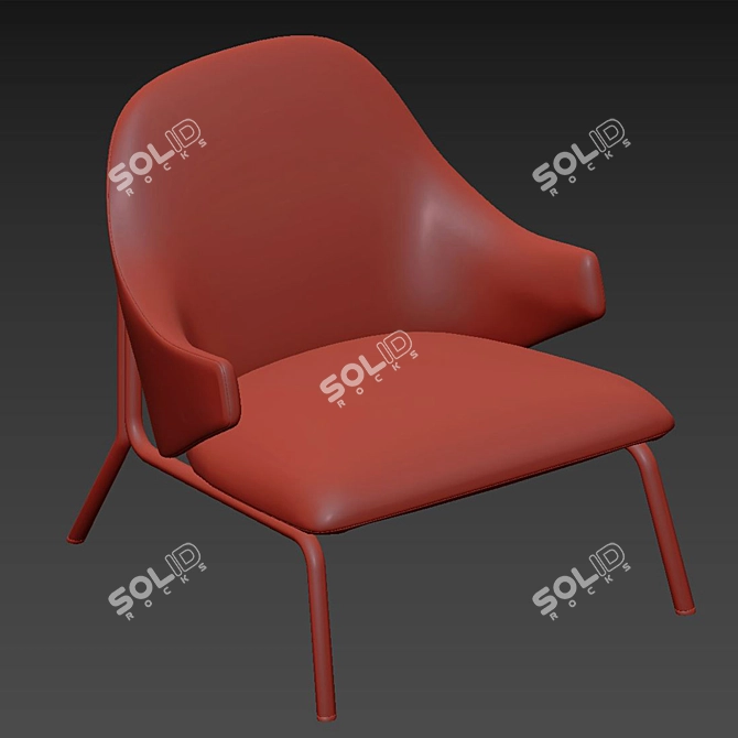 Elegant Diva Lounge Armchair 3D model image 4