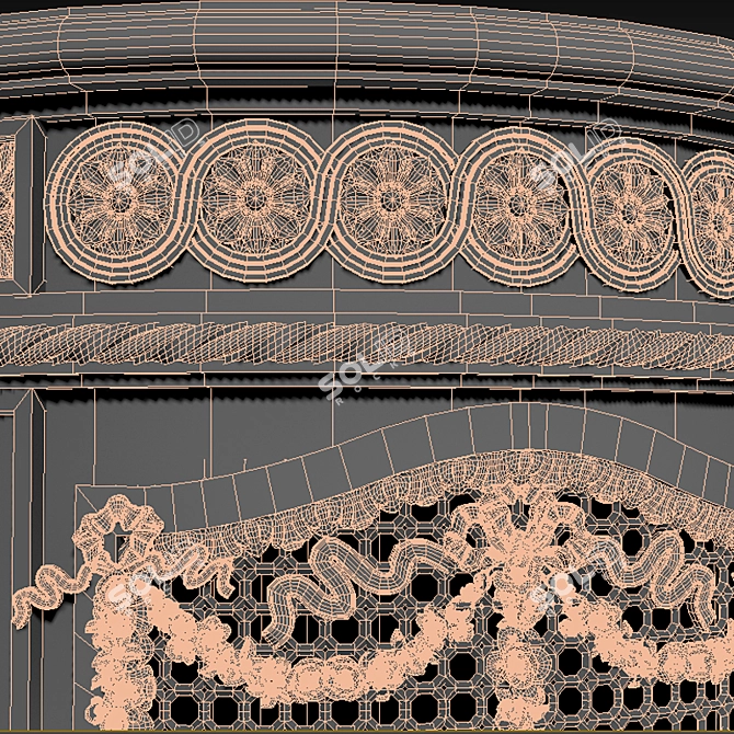 Elegant Versailles Nightstand 3D model image 2