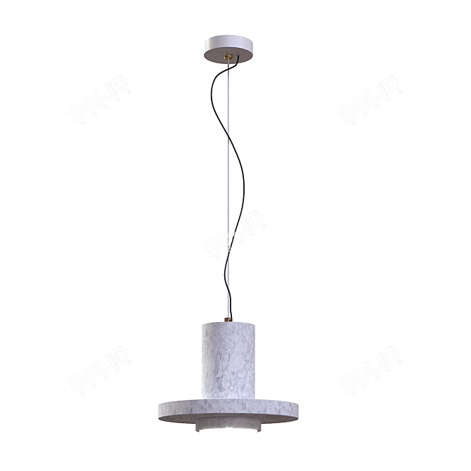 Dalry Marble Pendant Lamp - Timeless Elegance 3D model image 1