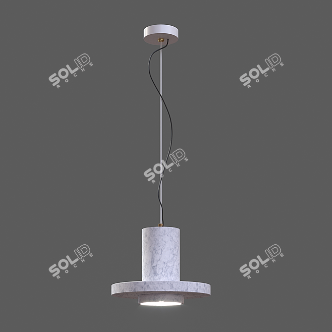 Dalry Marble Pendant Lamp - Timeless Elegance 3D model image 2