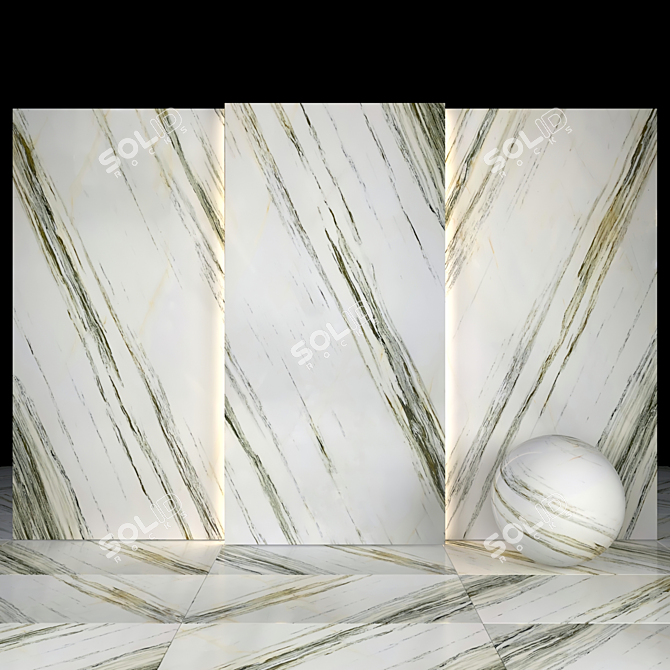 Elegant Oriental Volakas Marble 3D model image 1