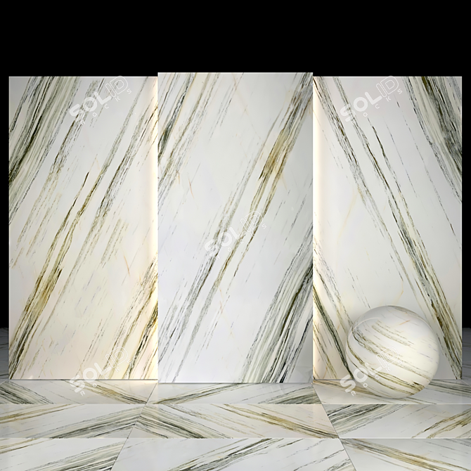 Elegant Oriental Volakas Marble 3D model image 2