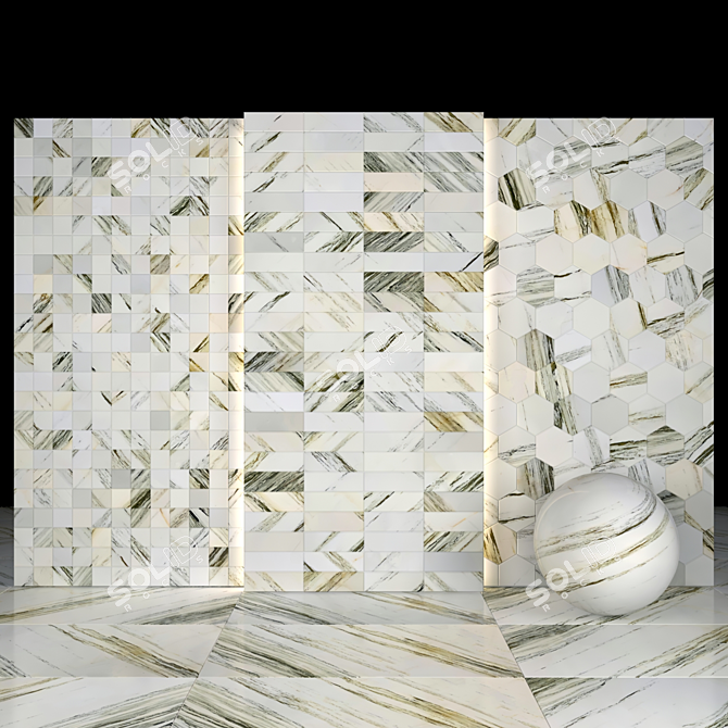 Elegant Oriental Volakas Marble 3D model image 3