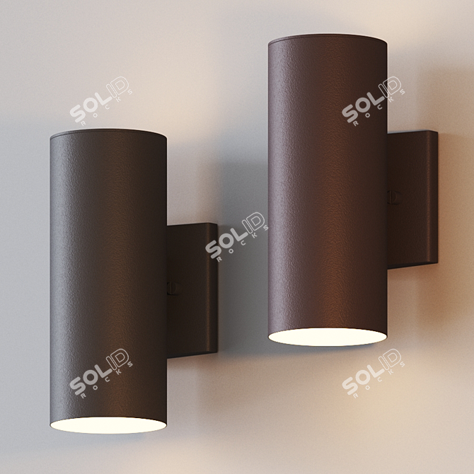 Elegant Up and Down LED Wall Light 3D model image 1