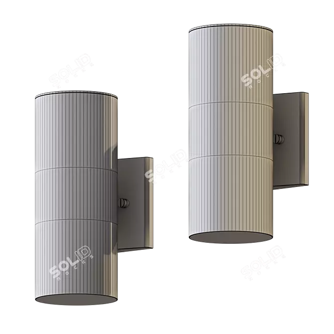 Elegant Up and Down LED Wall Light 3D model image 2