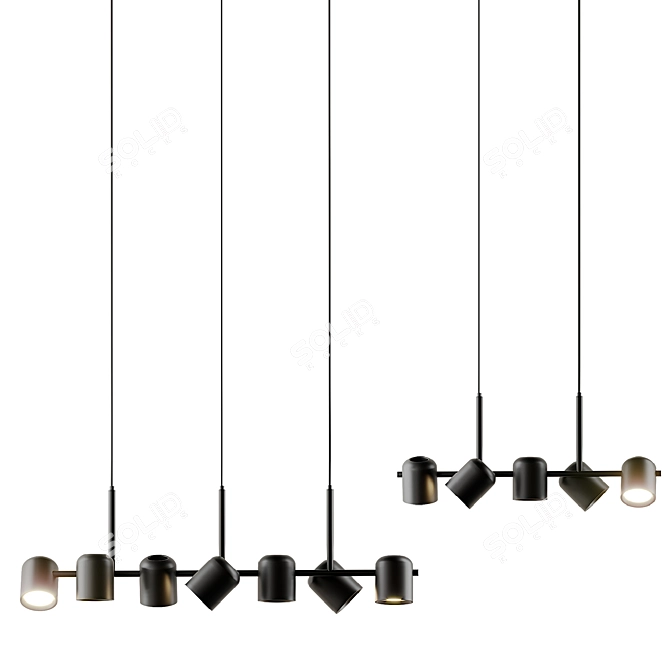 Modern Copper Ceiling Light 3D model image 1