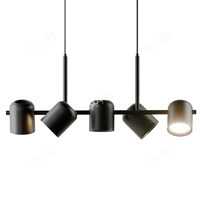 Modern Copper Ceiling Light 3D model image 2