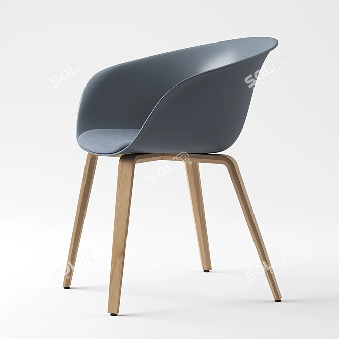 Elegant Duna 02 Wood Chair 3D model image 3