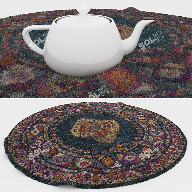 Round Rug Set: Versatile Carpets 3D model image 3