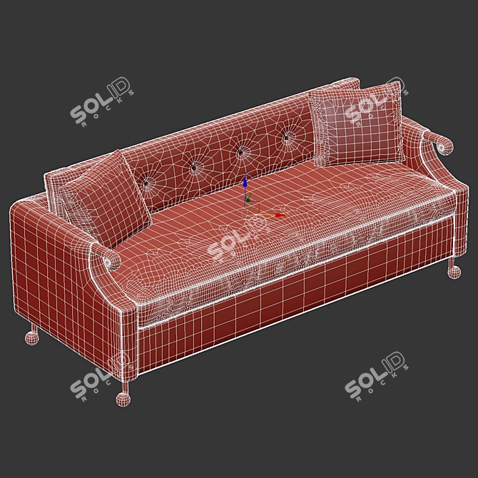 Luxury Handcrafted Bddw Abel Sofa 3D model image 2