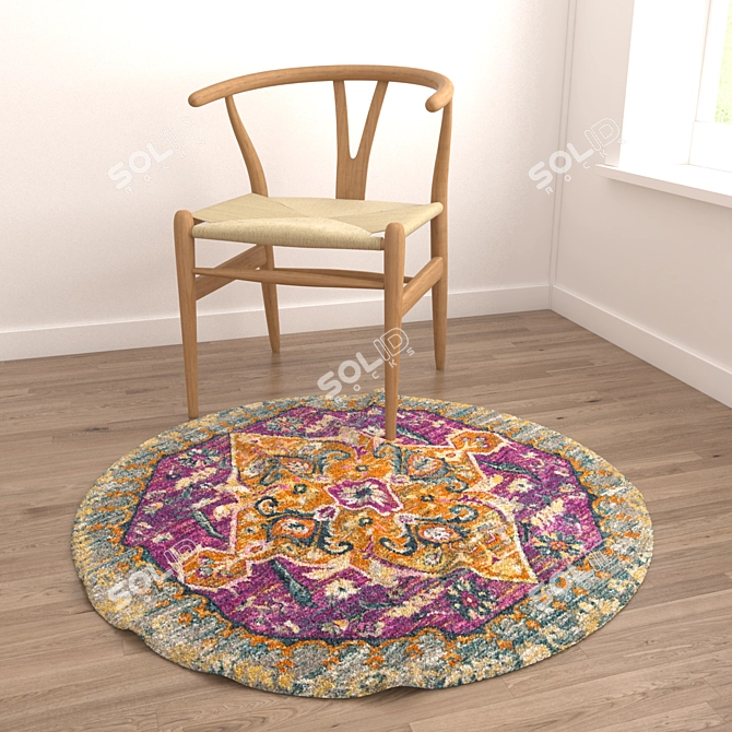 Versatile Round Carpets Set 3D model image 4