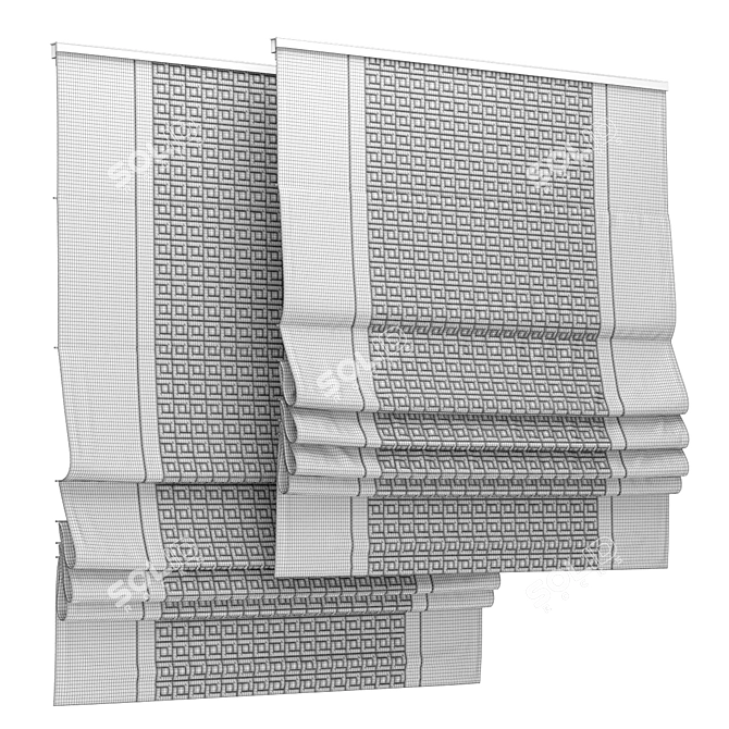 Elegant Roman Blind 90 3D model image 3