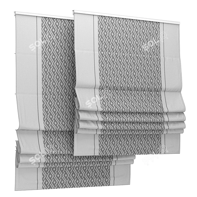 Stylish Roman Blind 91 3D model image 3