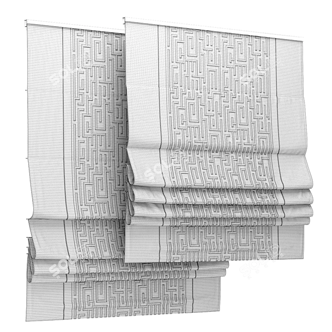 Elegant Roman Blind 93 3D model image 3