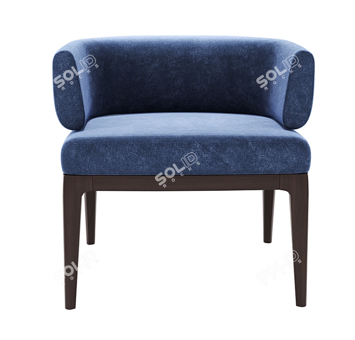 Modern Upholstered Dining Chair 3D model image 2