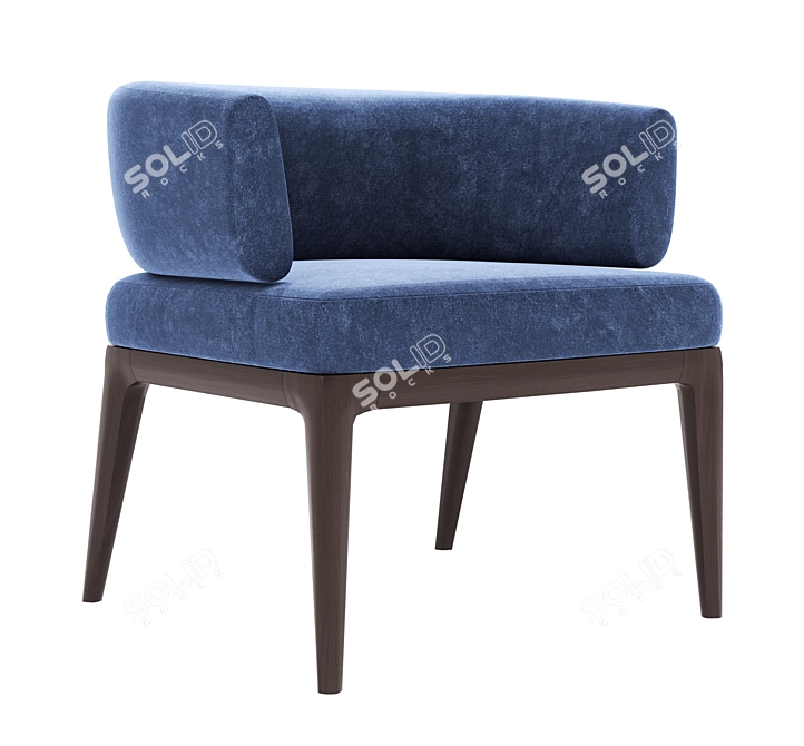 Modern Upholstered Dining Chair 3D model image 3